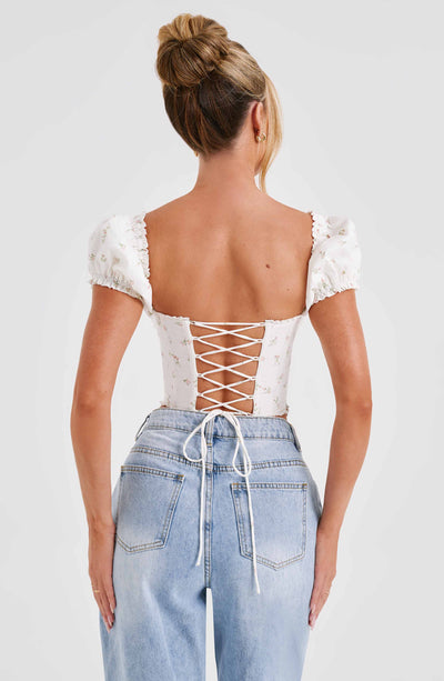 Matilda Corset - Blush Floral Pattern