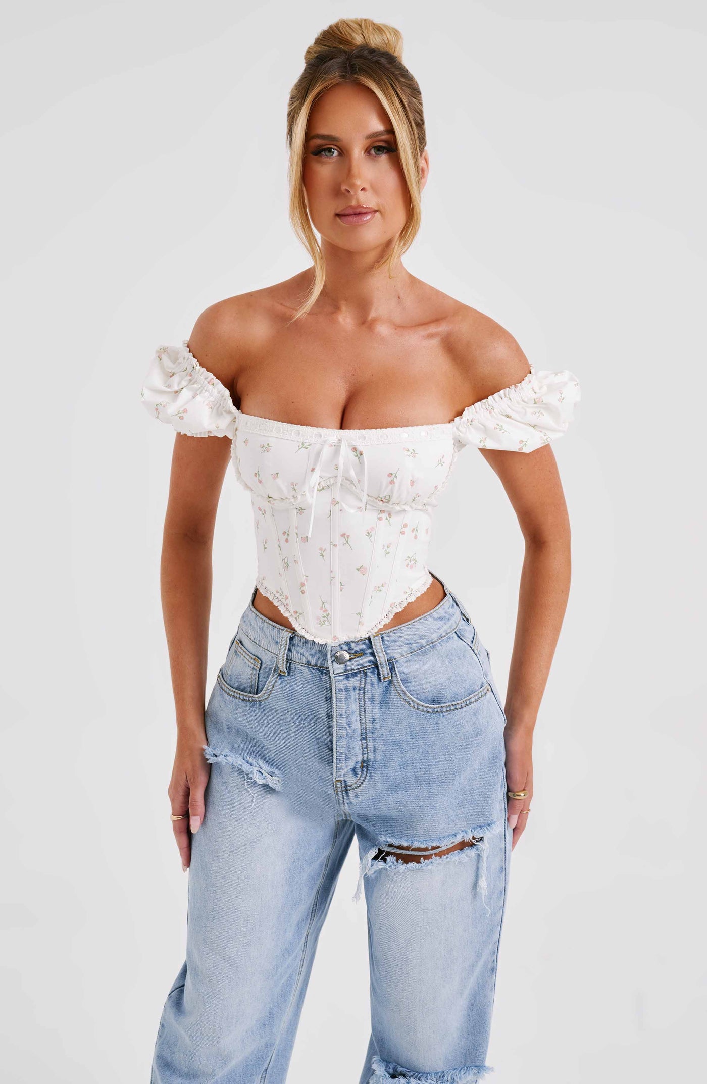 Matilda Corset - Blush Floral Pattern