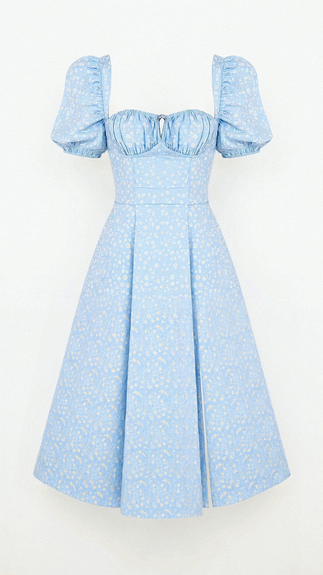 Daniela Midikleid mit quadratischem Halsausschnitt