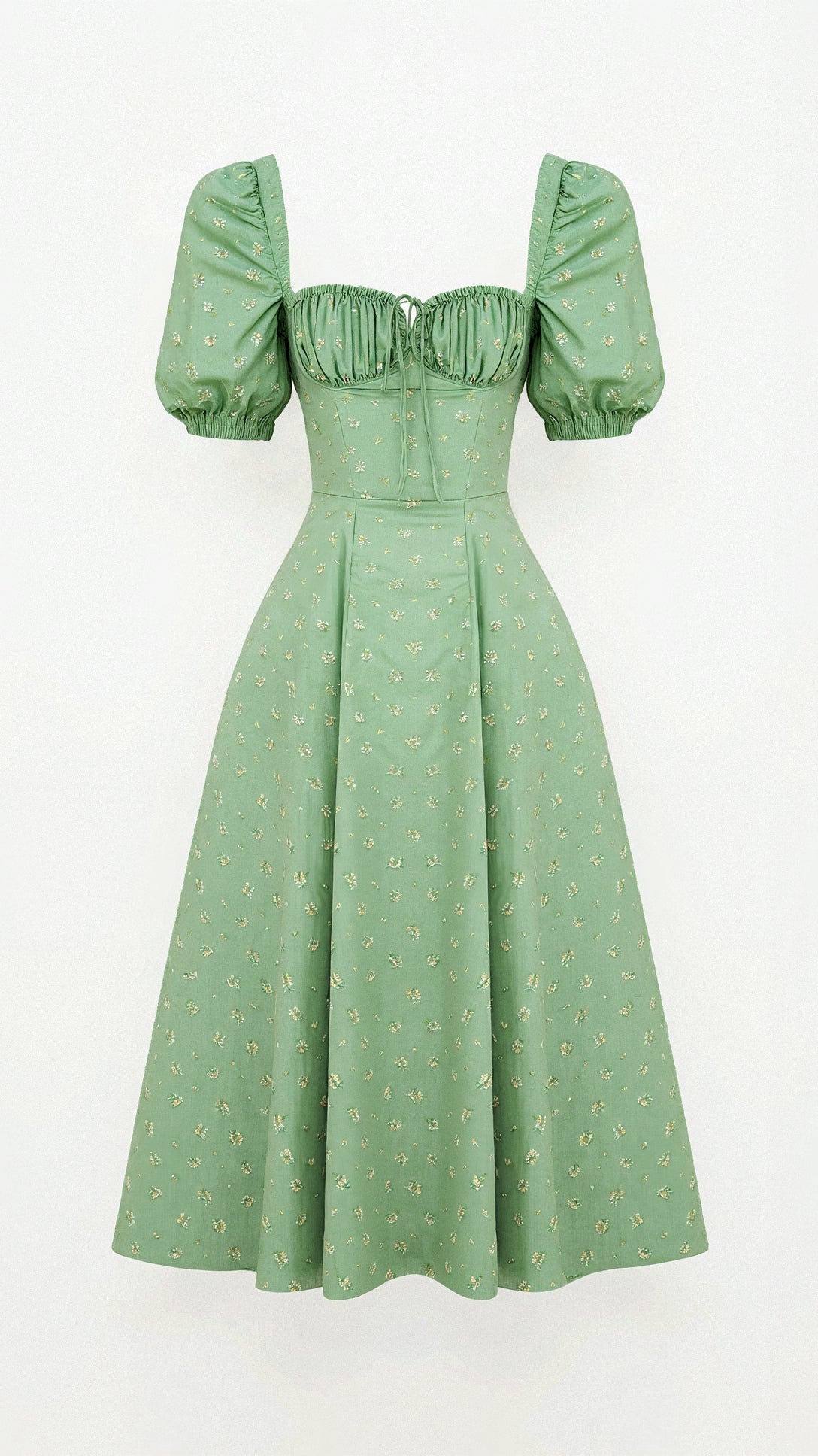 Daniela Midikleid mit quadratischem Halsausschnitt