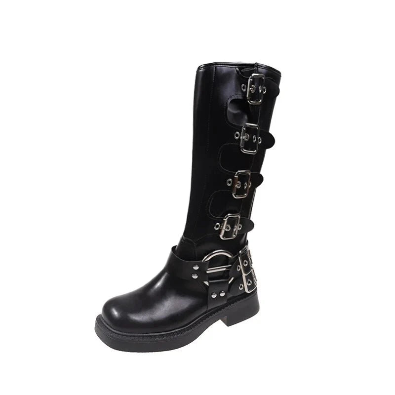 Darcie Kniehohe Gothic-Stiefel
