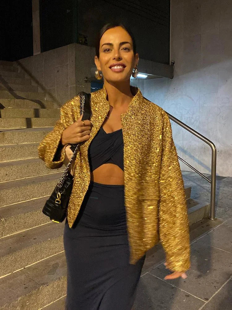 Kesia Pailletten-Bomberjacke