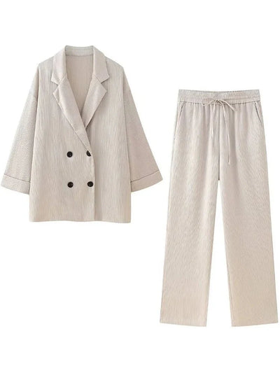 Trixia Lose Blazer und Hosen-Set