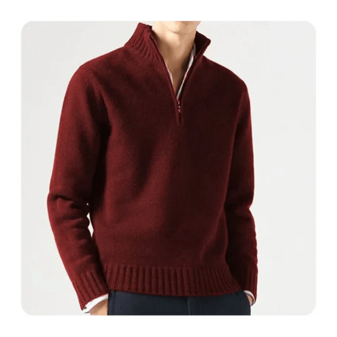 Wade Rollkragenpullover mit Halbem Reißverschluss