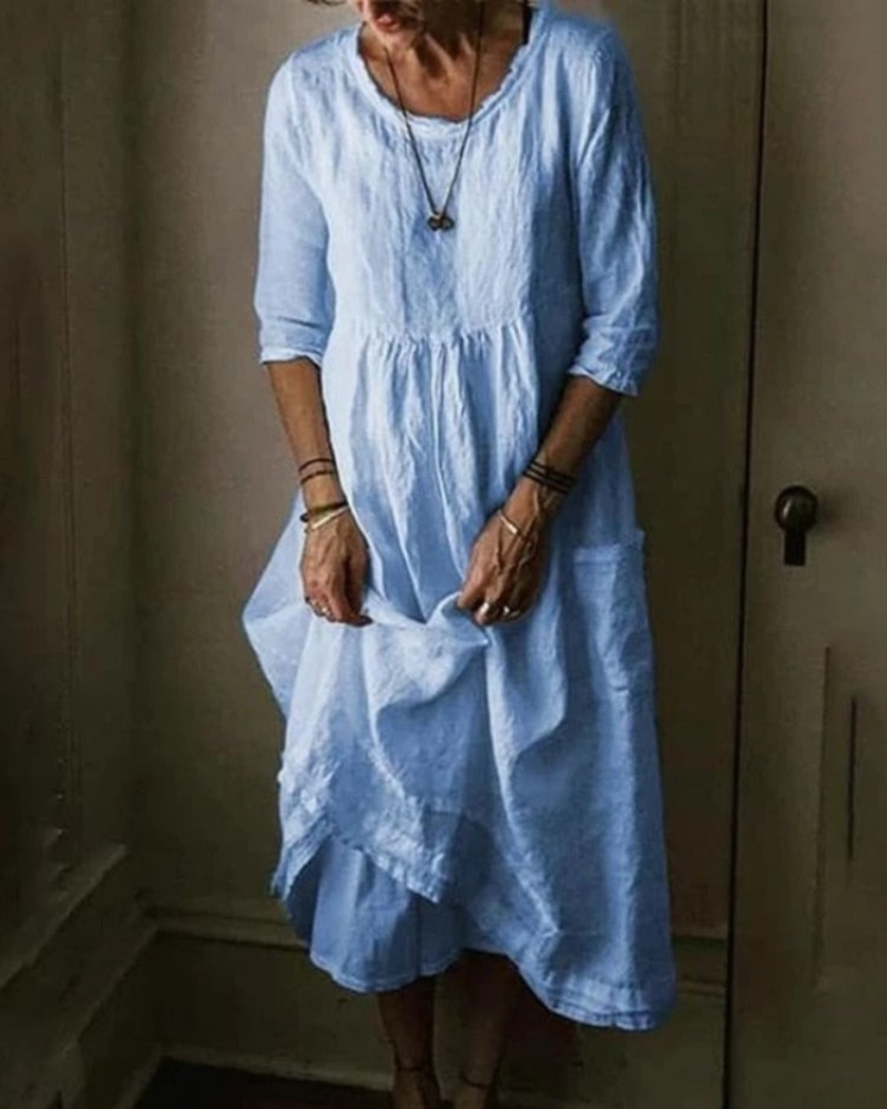 Glona | Langarm Kleid Schwarz | Midi