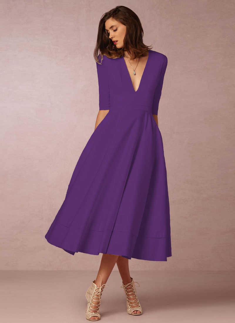 Amie | Partykleid Weiß | Midi