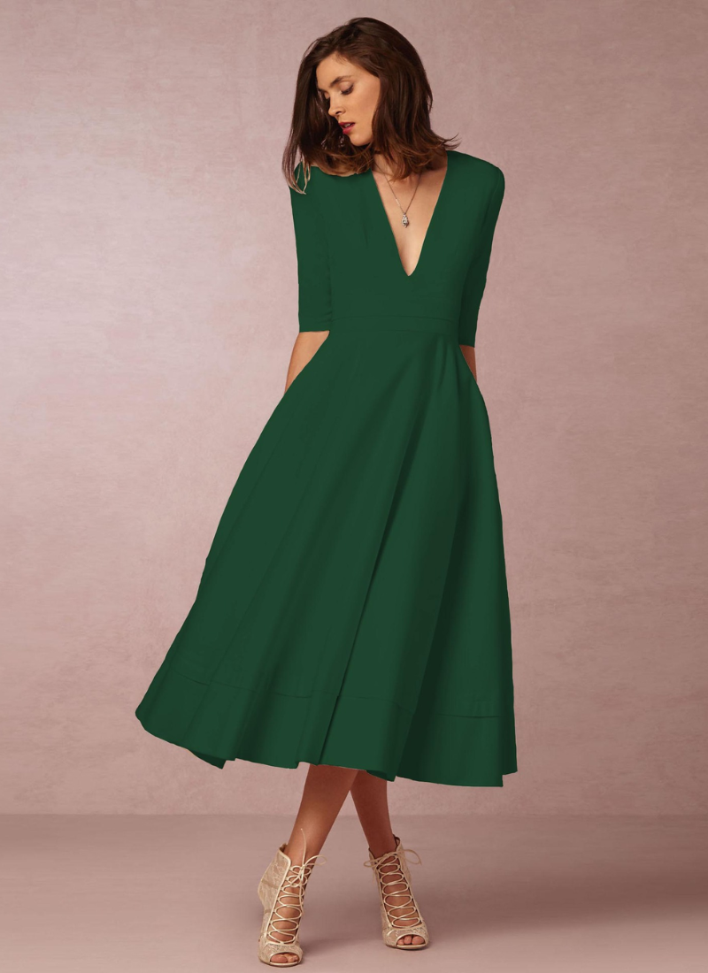 Amie | Partykleid Weiß | Midi