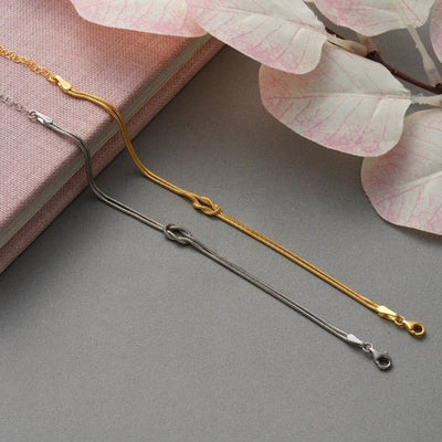 Minimalistisches Vegan Leder Knot-Armband – Nachhaltiger Modeschmuck Geschenk