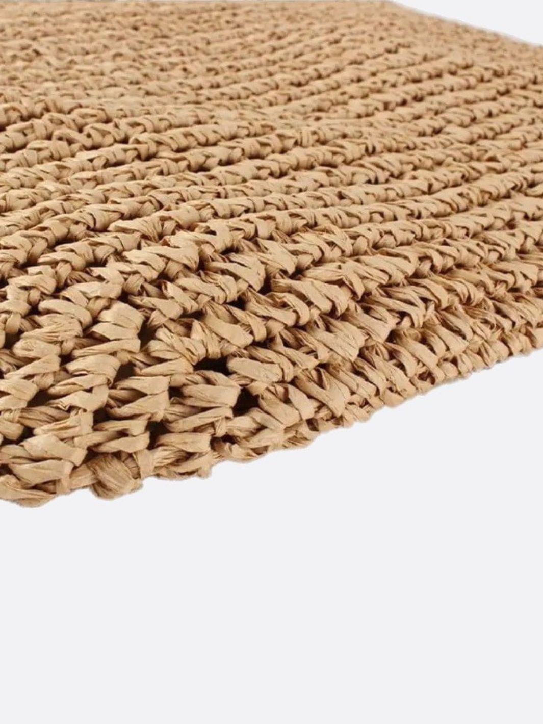 Sola | Große Strohtasche mit Fransen & Reißverschluss – Schulter-Tote Bag