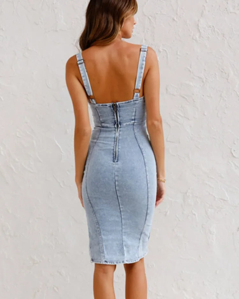 Venice | Schwarz Bodycon kleid | Midi