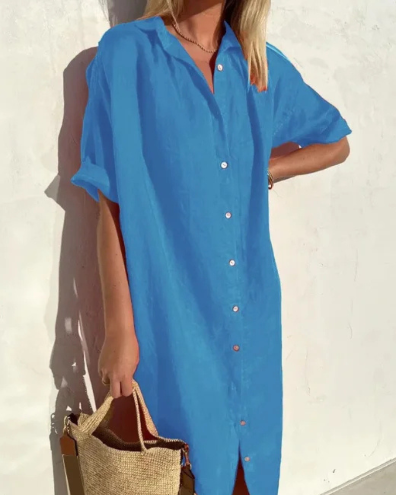 Agatha | Schwarz Shirtkleid | Midi