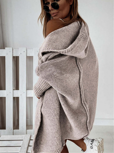 Tiara | Damen Schwarz Strickjacke | mit Kapuze