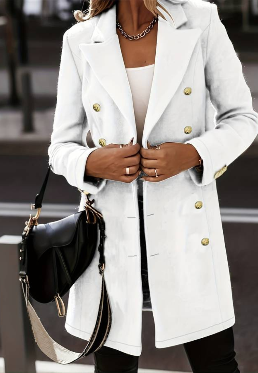 Isidora | Damen Schwarz Trenchcoat | Lange Jacke