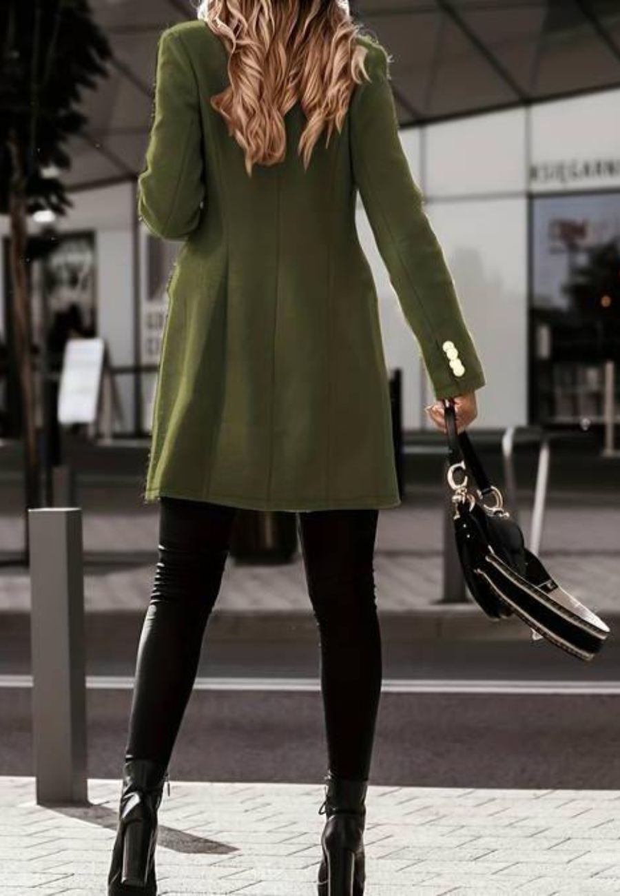 Isidora | Damen Schwarz Trenchcoat | Lange Jacke