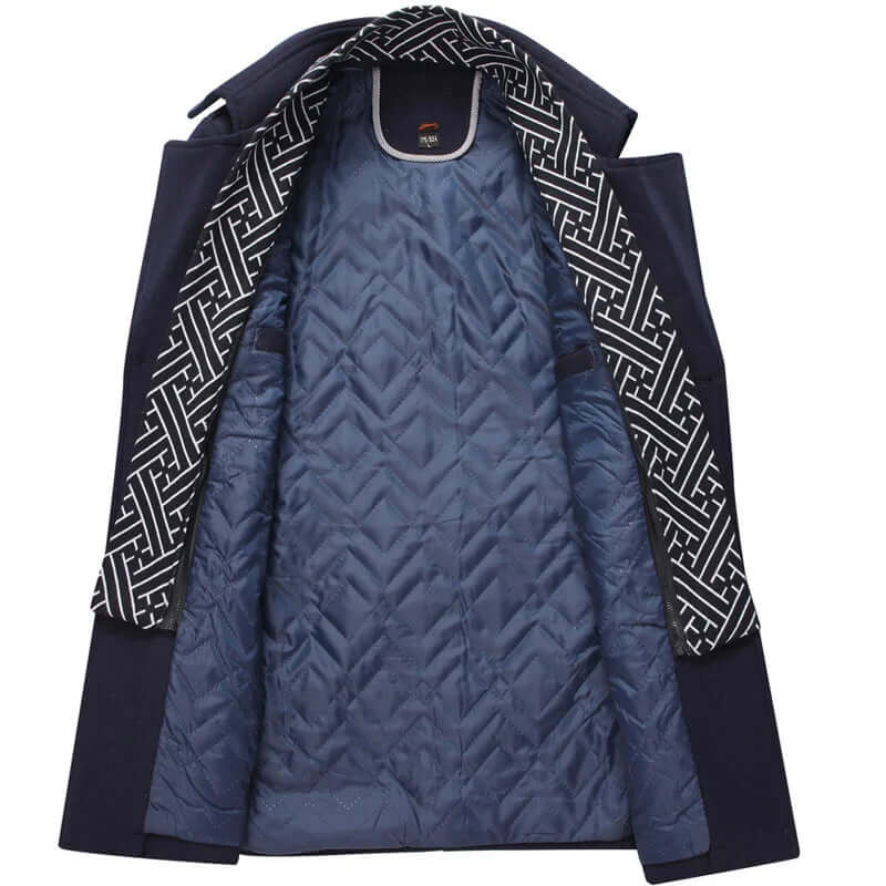 Ayaan | Herren Schwarz Trenchcoat | Lange Jacke