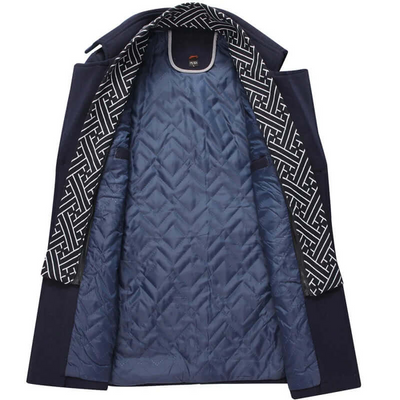 Ayaan | Herren Schwarz Trenchcoat | Lange Jacke