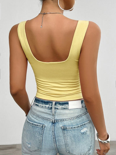 Damen Tanktop Baumwolle Slim Fit mit Twist-Detail – sommerlich und lässig