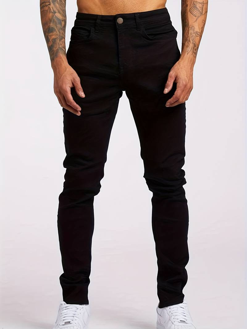 Neville | Herren Slim Fit Jeans | Schwarz