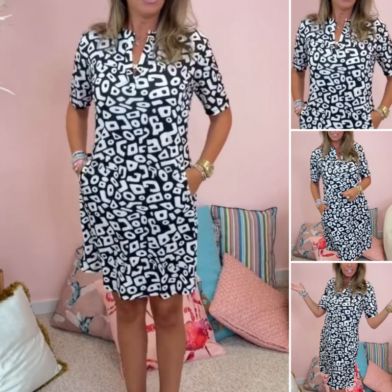 Aluna – Lässiges Minikleid Mit Geometrischem Drucken