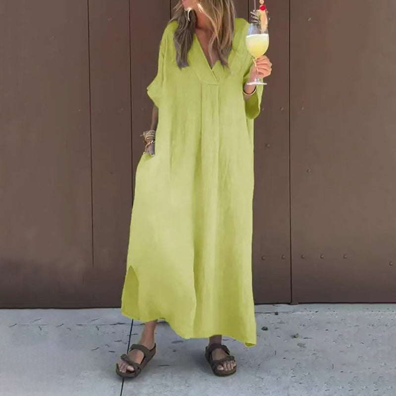 Arantxa - Elegantes Maxikleid Mit V-Ausschnitt