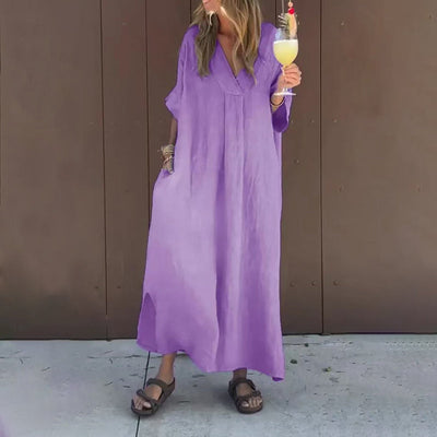 Arantxa - Elegantes Maxikleid Mit V-Ausschnitt