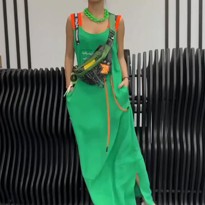 Wafia – Lässiges Armelloses Kleid Mit Drucken