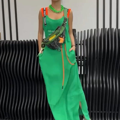 Wafia – Lässiges Armelloses Kleid Mit Drucken