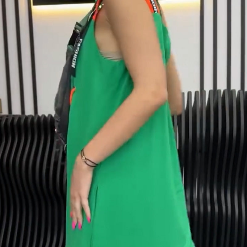 Wafia – Lässiges Armelloses Kleid Mit Drucken