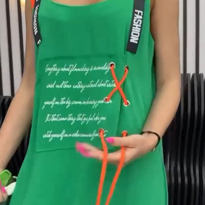 Wafia – Lässiges Armelloses Kleid Mit Drucken