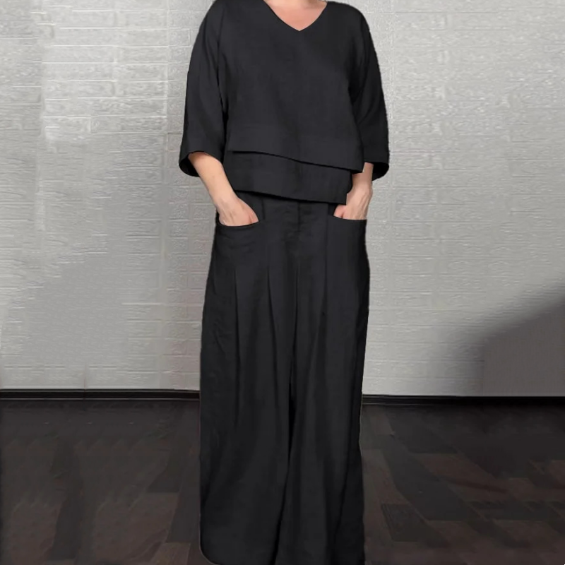 Ginevra – Bequemer Zweiteiler Aus Baumwolle Und Leinen