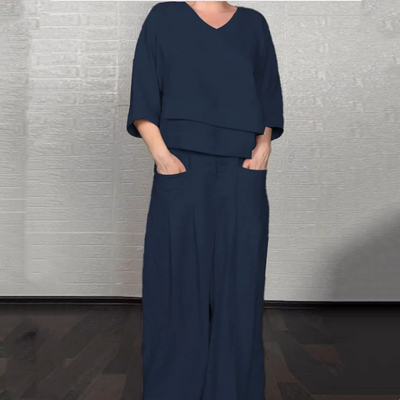 Ginevra – Bequemer Zweiteiler Aus Baumwolle Und Leinen