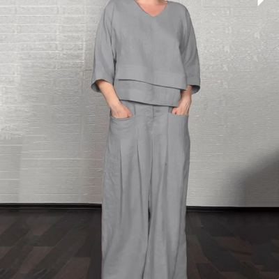 Ginevra – Bequemer Zweiteiler Aus Baumwolle Und Leinen