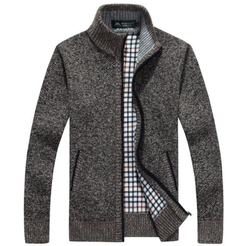 Arcel | Herren Strickjacke mit Reißverschluss | Schwarz