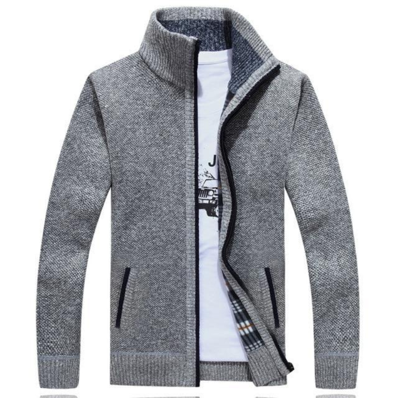 Arcel | Herren Strickjacke mit Reißverschluss | Schwarz