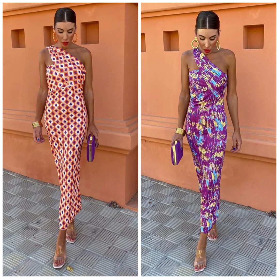 Svetlena – Elegantes Maxi Kleid Mit Einer Schulter