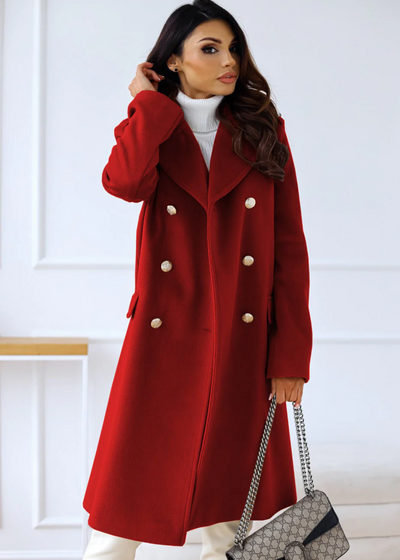 Catherine | Trenchcoat Damen Lang | Schwarze Jacke