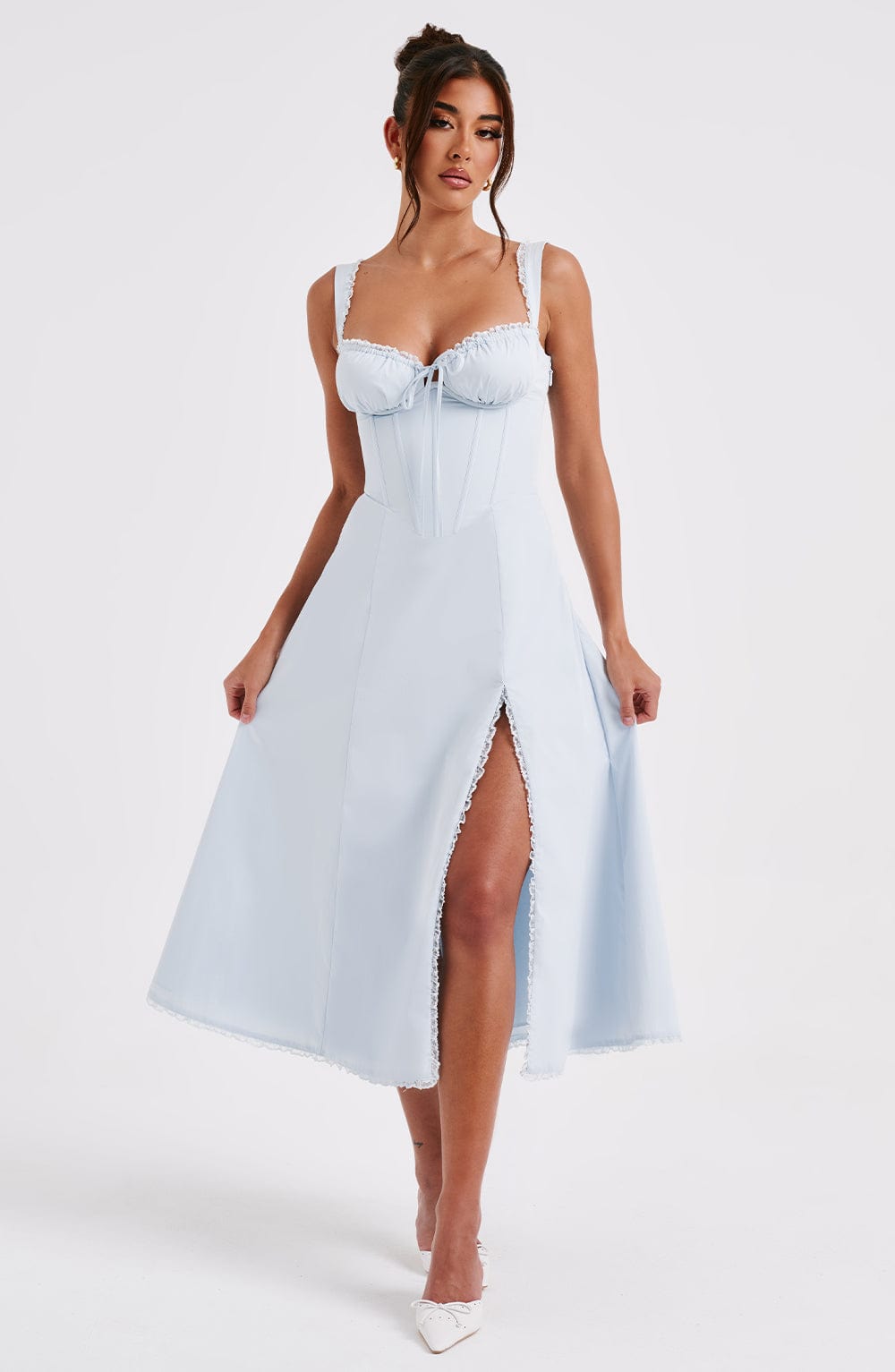 Blaues Ulrika Midi-Kleid
