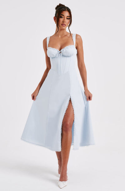 Blaues Ulrika Midi-Kleid