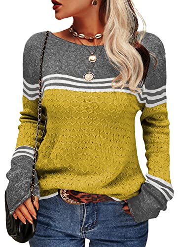 Damen Modischer Streifen-Pullover