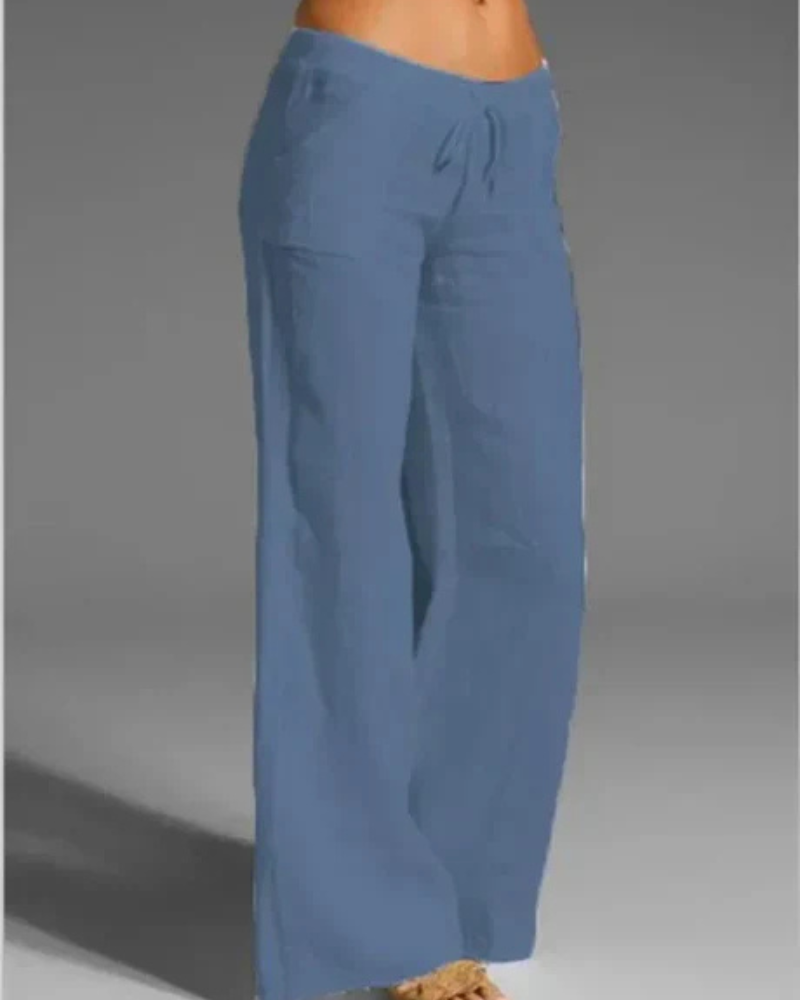 Rhianna | Damen Elegant Weite Hose | Weiß