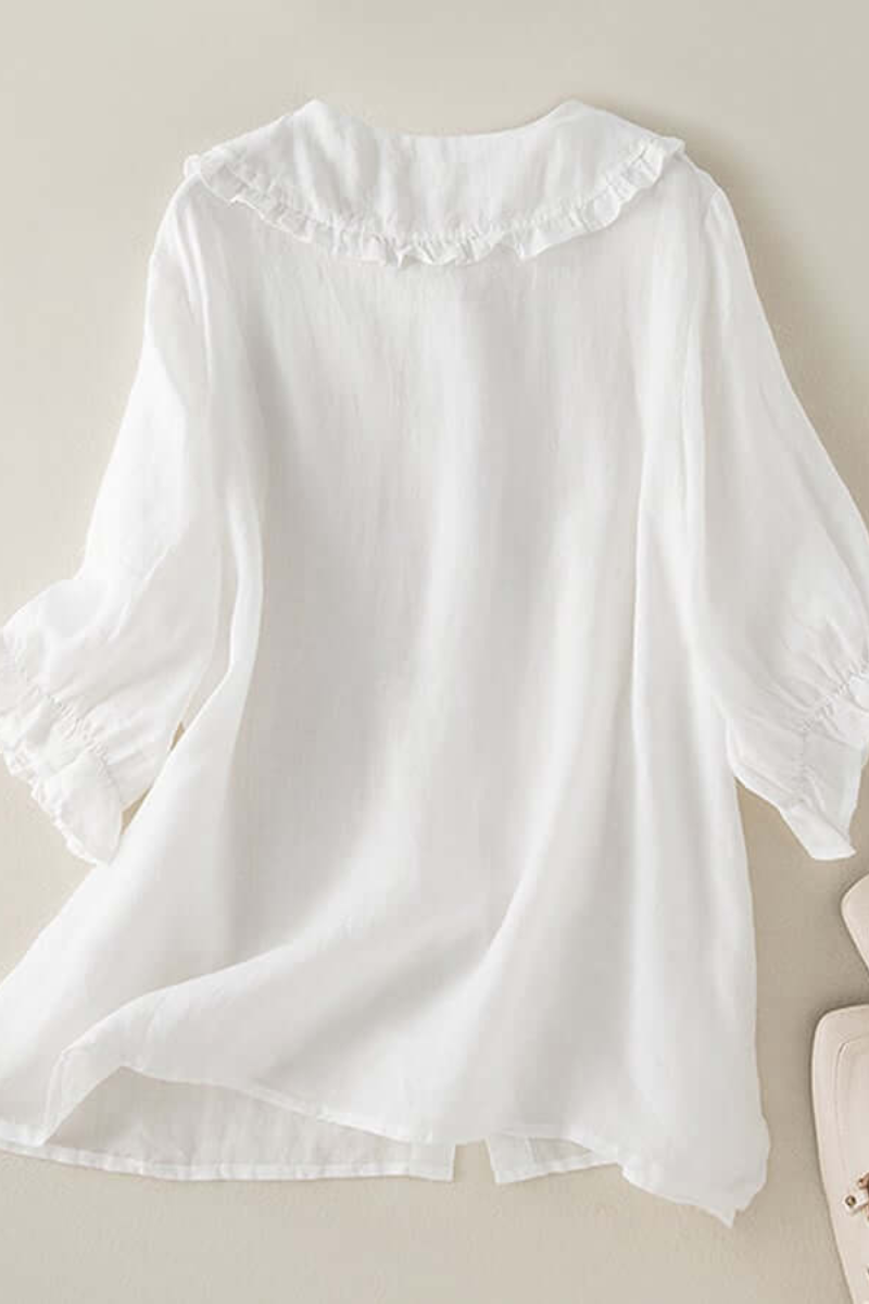 Audrina | Damen Weiß Bluse | Elegant